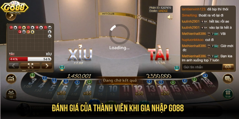 Đánh giá của người chơi khi gia nhập GO88